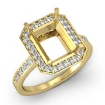 0.5Ct Diamond Engagement Ring Emerald Semi Mount 18k Yellow Gold Halo Setting - javda.com 
