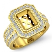 1.62Ct Diamond Engagement Ring 14k Yellow Gold Emerald Semi Mount Halo Setting - javda.com 