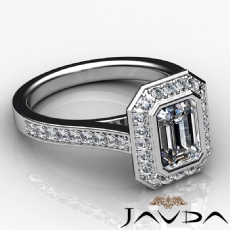 Micro Pave Halo Bezel Set diamond Ring Platinum 950