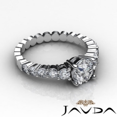 Prong Set Classic Side Stone diamond Ring 14k Gold White