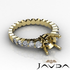 Prong Set Classic Side Stone diamond Ring 18k Gold Yellow