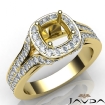 Diamond Engagement Halo Pave Setting Round Semi Mount Ring 18k Yellow Gold 1.4Ct - javda.com 