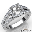 Gorgeous Halo Prong Diamond Engagement Round Semi Mount Ring 14k White Gold 0.75Ct - javda.com 