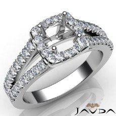 Gorgeous Halo Prong Diamond Engagement Round Semi Mount Ring 14K W Gold 0.75Ct