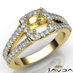 Gorgeous Halo Prong Diamond Engagement Round Semi Mount Ring 18k Yellow Gold 0.75Ct - javda.com 