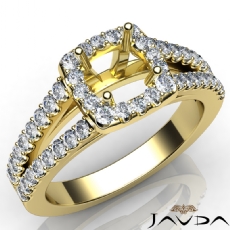 Gorgeous Halo Prong Diamond Engagement Round Semi Mount Ring 18k Gold Yellow  (0.75Ct. tw.)