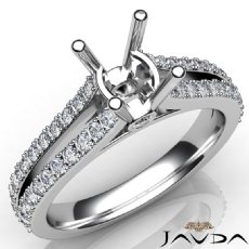Diamond Engagement Split Shank Setting Round Semi Mount Ring 14K W Gold 0.65Ct