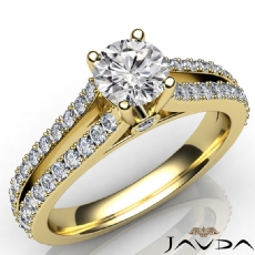 Split Shank Double Prong diamond Ring 18k Gold Yellow