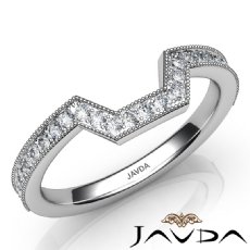 Round Diamond Women's Milgrain Band Engagement 2.6mm Ring 14k White Gold 0.50Ct
