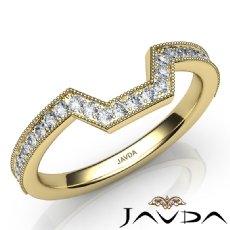 Round Diamond Women's Milgrain Band Engagement 2.6mm Ring 14k Gold Yellow  (0.5Ct. tw.)