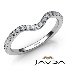 Round Diamond Women's Wedding Band Matching Set 14k White Gold 1.8mm Ring 0.30Ct