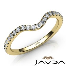 Round Diamond Women's Wedding Band Matching Set 14k Gold Yellow 1.8mm Ring  (0.3Ct. tw.)