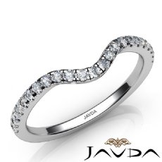 Round Diamond Women's Wedding Band Matching Set 14k White Gold 1.8mm Ring 0.30Ct