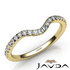 Round Diamond Women's Wedding Band Matching Set 14k Gold Yellow 1.8mm Ring  (0.3Ct. tw.)
