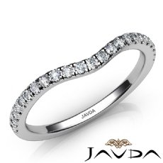 Round Diamond Women's Wedding Band Matching Set 14k White Gold 1.8mm Ring 0.30Ct