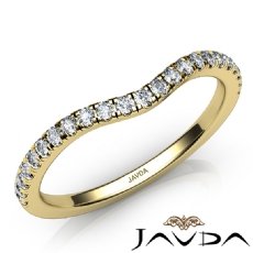 Round Diamond Women's Wedding Band Matching Set 14k Gold Yellow 1.8mm Ring  (0.3Ct. tw.)