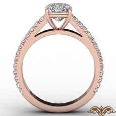 French U Cut Pave Split Shank diamond Ring 14k Rose Gold