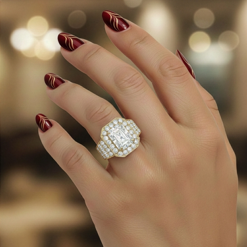  diamond Ring 18k Gold Yellow