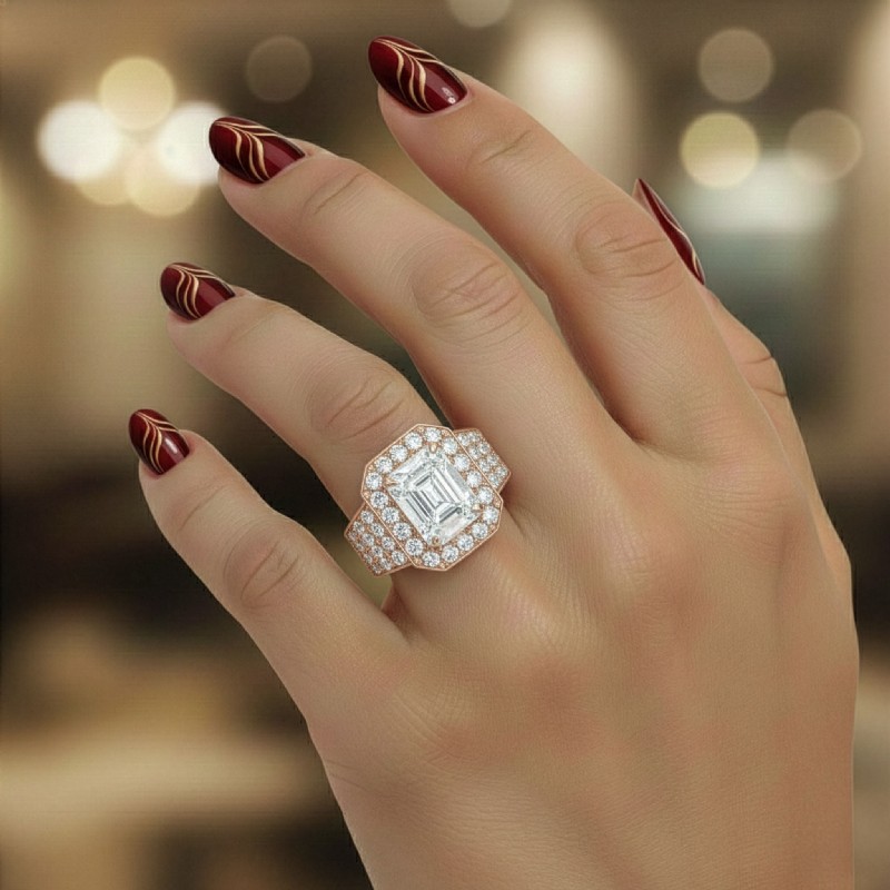  diamond Ring 14k Rose Gold