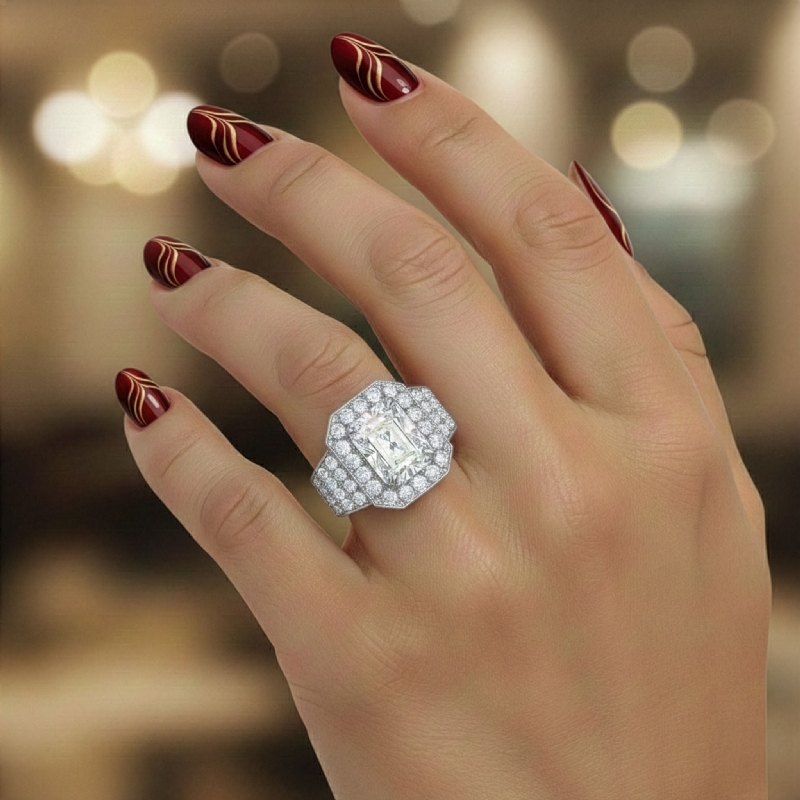  diamond Ring 14k Gold White