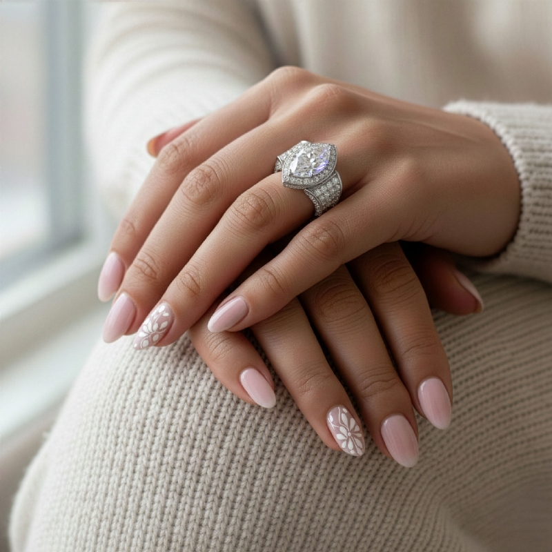  diamond Ring 14k Gold White