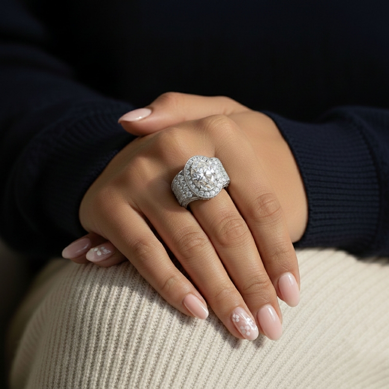  diamond Ring 14k Gold White