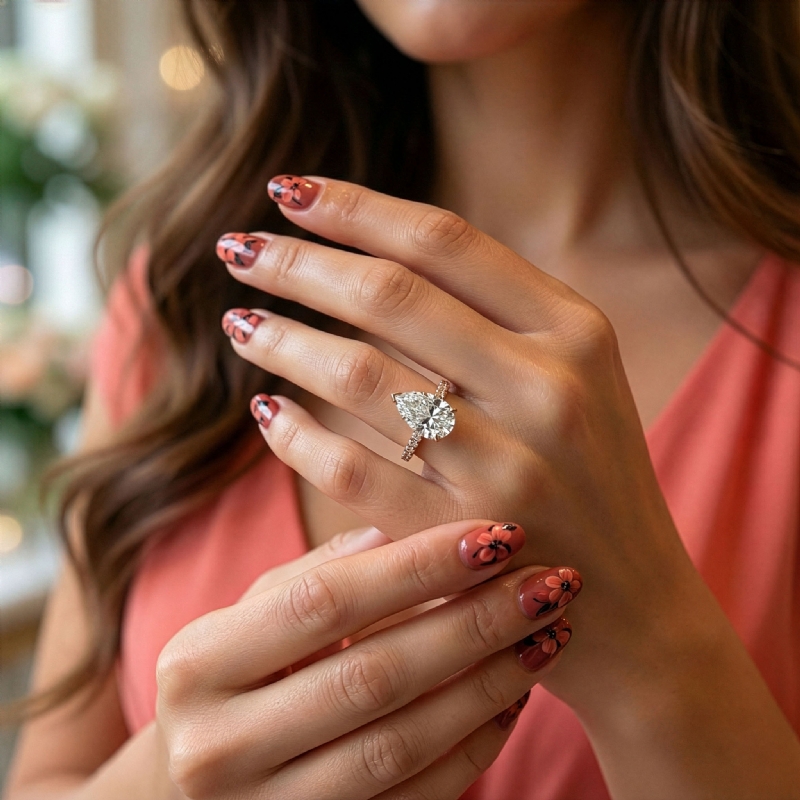  diamond Ring 18k Rose Gold