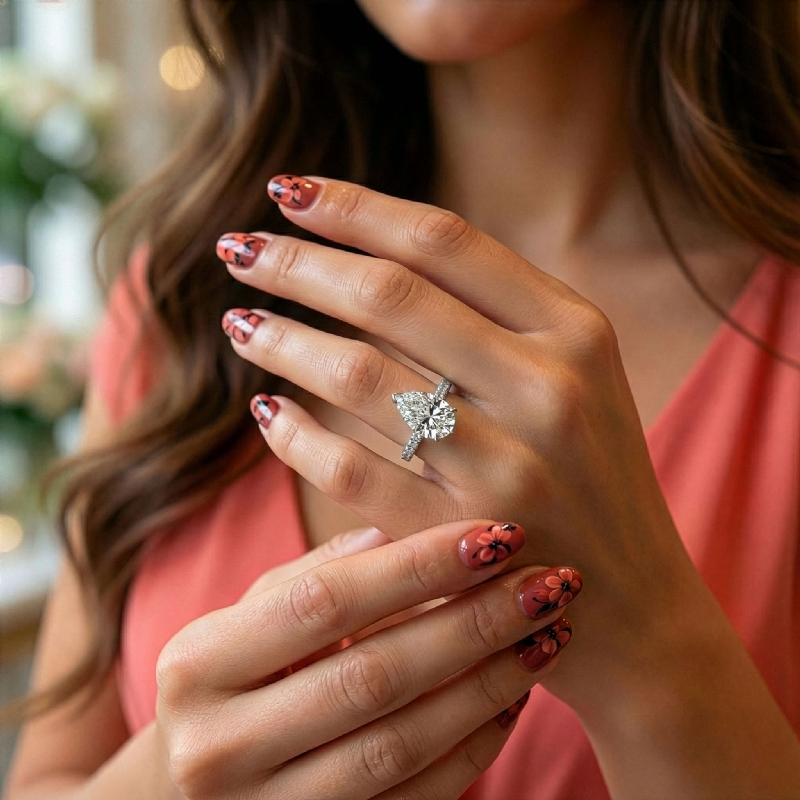  diamond Ring 14k Gold White