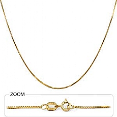 14k Yellow Gold Box Chain (0.8mm,18