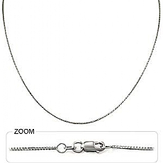 14k White Gold Box Chain (0.8mm,18