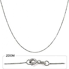 14k White Gold Box Chain (0.6mm,20