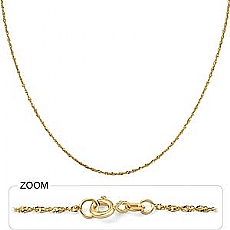 14k Yellow Gold Women's Singapore Chain (0.25mm,16