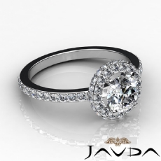 Circa Halo Sidestone Pave Set diamond Ring 18k Gold White