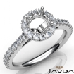 French Cut Pave Set Diamond Engagement Round Semi Mount Ring Platinum 950 1Ct - javda.com 
