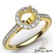 French Cut Pave Set Diamond Engagement Round Semi Mount Ring 14k Yellow Gold 1Ct - javda.com 