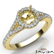 Diamond Engagement 14k Yellow Gold Halo Pave Setting Round Semi Mount Ring 0.5Ct - javda.com 