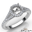 Diamond Engagement 18k White Gold Halo Pave Setting Round Semi Mount Ring 0.5Ct - javda.com 