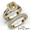 Pave Diamond Engagement Ring Cushion Semi Mount Bridal Sets 18k Yellow Gold  1.7Ct - javda.com 