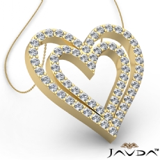 Round Diamond Heart Pendant 14k Gold Yellow  (1.36Ct. tw.)