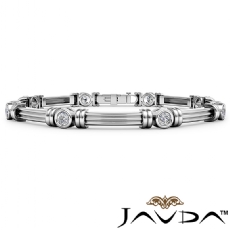 1Ct Bezel Round Diamond Line Bracelet 6.1mm Width 7.25 Inches Length 14k Gold