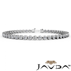 3.5Ct Prong Set Round Diamond Tennis Bracelet 3.2mm Width 7 Inch Length 14k Gold