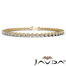 Prong Set Round Diamond Tennis Bracelet 3.2mm Width 7 Inch Length 14k Gold Yellow (3.5Ct. tw.)