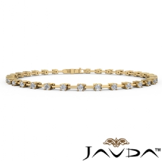 Prong Set Round Diamond Line Bracelet 2.4mm Width 7 Inch Length  14k Gold Yellow (1Ct. tw.)