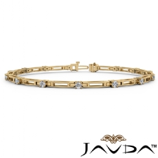 Round Diamond Line Bracelet 3.4mm width 7.5 Inches Length 14k Gold Yellow (1.33Ct. tw.)