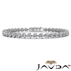 3 Prong Tennis Round Diamond Bracelet 5.2mm width 7.5 Inch Length 14k Gold 12ctw.