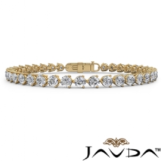 3 Prong Tennis Round Diamond Bracelet 5.2mm width 7.5 Inch Length 14k Gold Yellow  (12Ct. tw.)