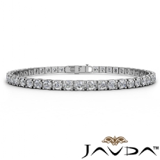 Prong Set 4.6Ct Round Diamond Line Bracelet 3.2mm width 7 Inch Length 14k Gold