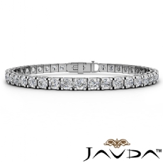 9Ct Prong Set Round Diamond Line Bracelet 4mm Width 7.25 Inch Length 14k W Gold