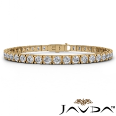 Prong Set Round Diamond Line Bracelet 4mm Width 7.25 Inch Length 14k Gold Yellow (9Ct. tw.)