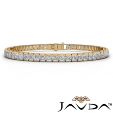 3.2mm Eternity Line Bracelet  Princess Diamond 7.25 Inches Length 18k Gold Yellow (9Ct. tw.)